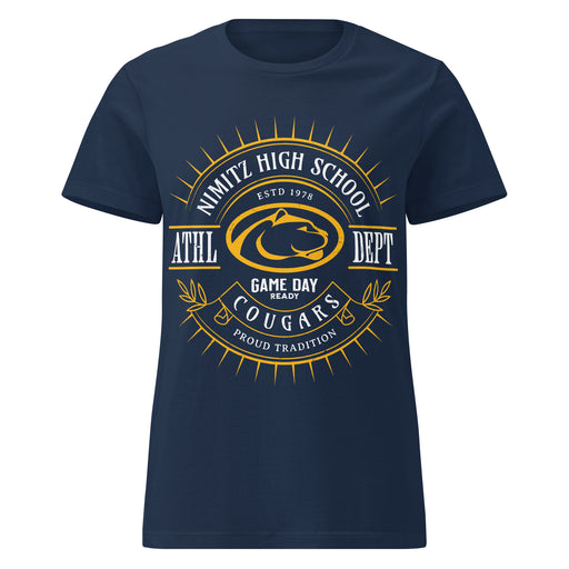 Nimitz High School Cougars Women's Navy Blue SoftStyle T-shirt 201
