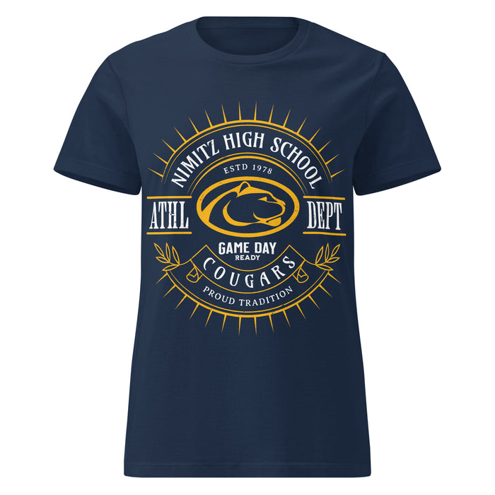 Nimitz High School Cougars Women's Navy Blue SoftStyle T-shirt 201