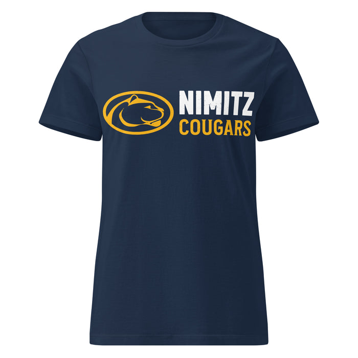 Nimitz High School Cougars Women's Navy Blue SoftStyle T-shirt 200