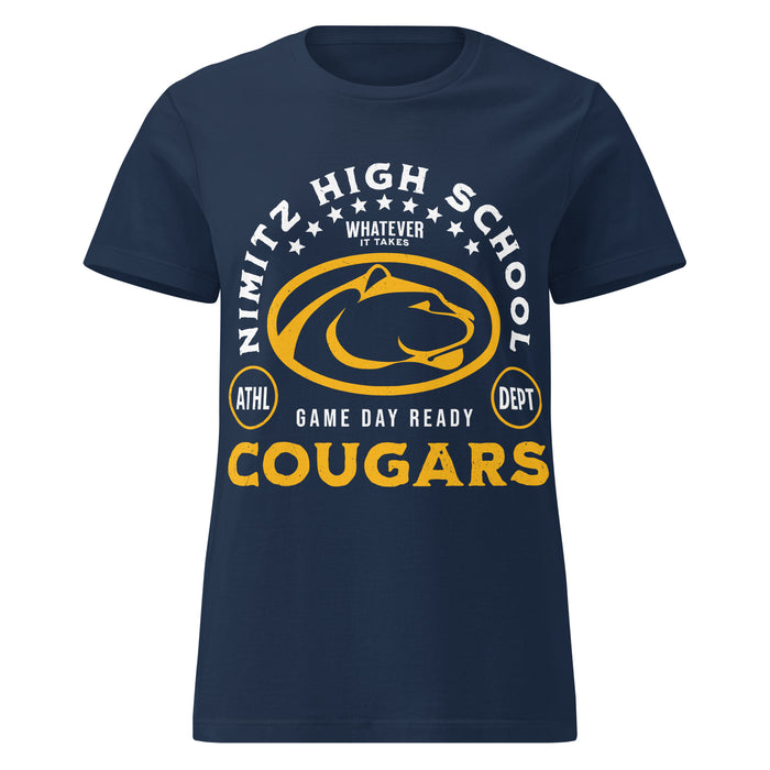 Nimitz High School Cougars Women's Navy Blue SoftStyle T-shirt 208