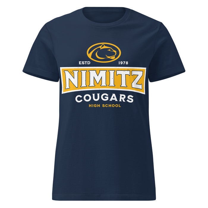 Nimitz High School Cougars Women's Navy Blue SoftStyle T-shirt 202