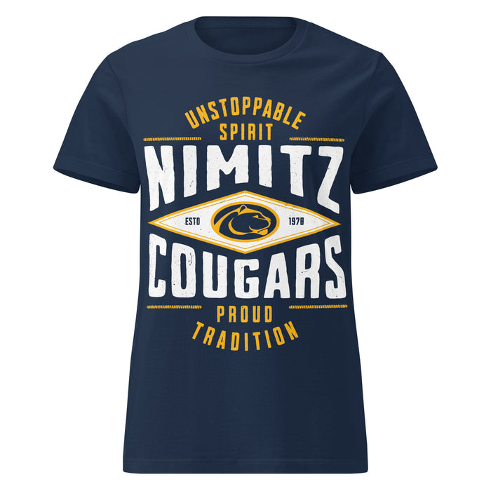 Nimitz High School Cougars Women's Navy Blue SoftStyle T-shirt 210