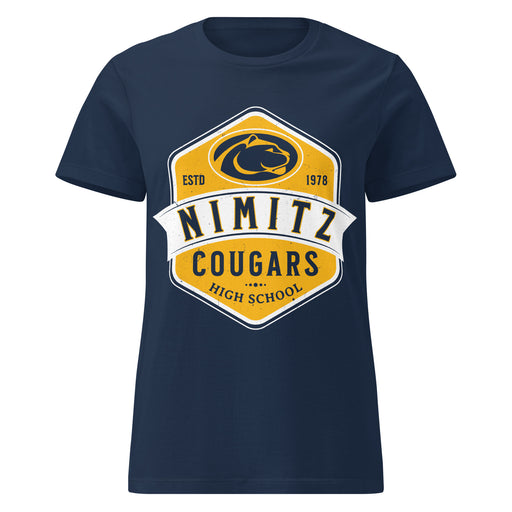 Nimitz High School Cougars Women's Navy Blue SoftStyle T-shirt 209