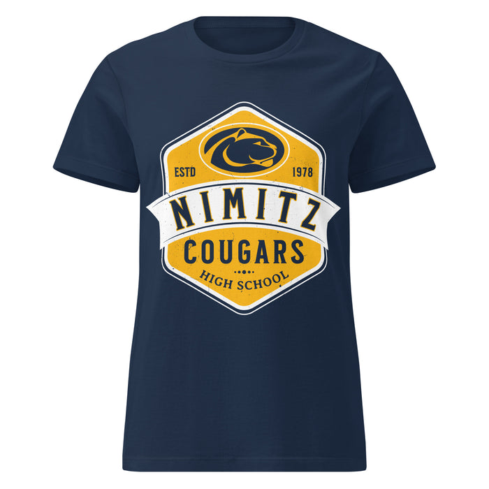 Nimitz High School Cougars Women's Navy Blue SoftStyle T-shirt 209