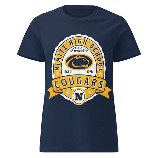 Nimitz High School Cougars Women's Navy Blue SoftStyle T-shirt 212