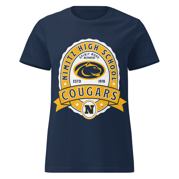 Nimitz High School Cougars Women's Navy Blue SoftStyle T-shirt 212