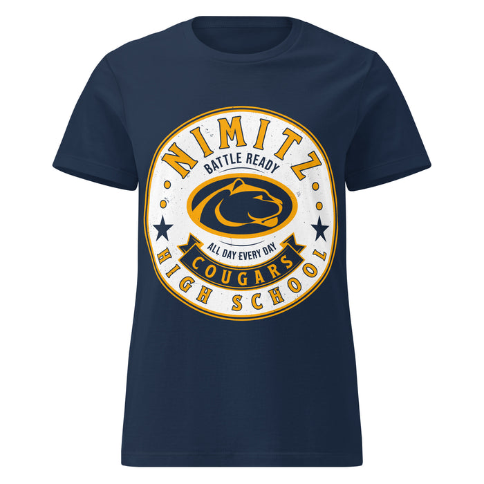 Nimitz High School Cougars Women's Navy Blue SoftStyle T-shirt 215