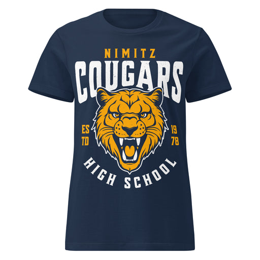 Nimitz High School Cougars Women's Navy Blue SoftStyle T-shirt 213