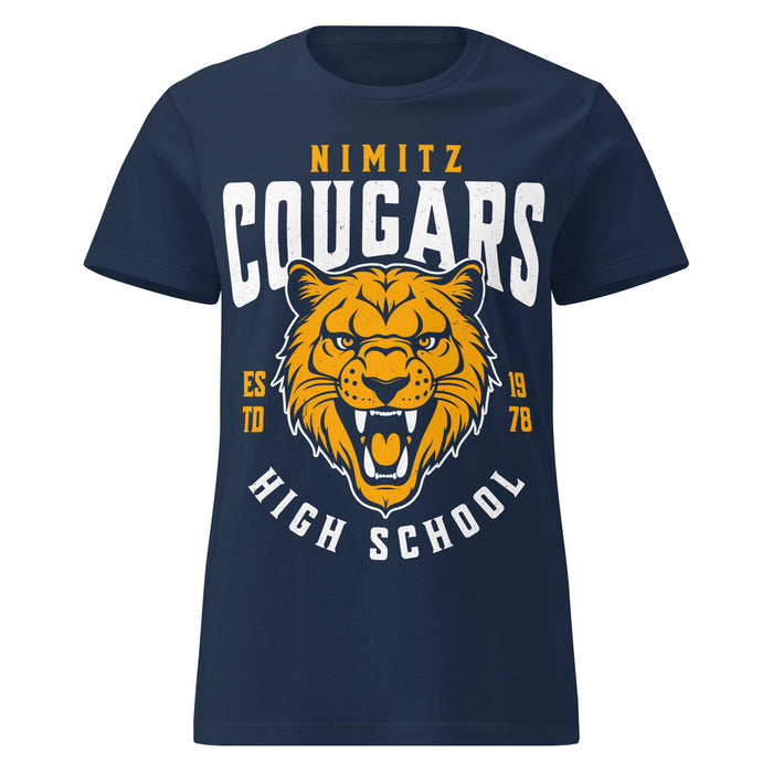 Nimitz High School Cougars Women's Navy Blue SoftStyle T-shirt 213