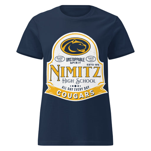 Nimitz High School Cougars Women's Navy Blue SoftStyle T-shirt 219
