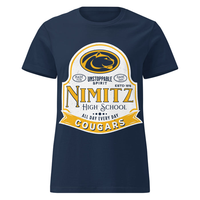 Nimitz High School Cougars Women's Navy Blue SoftStyle T-shirt 219