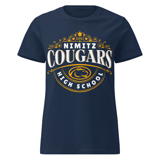 Nimitz High School Cougars Women's Navy Blue SoftStyle T-shirt 211