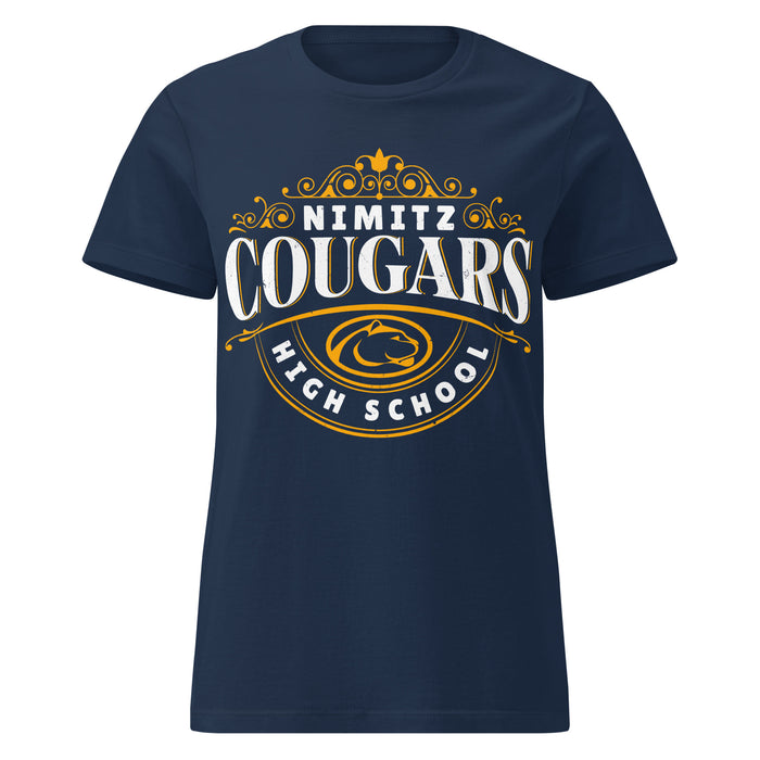 Nimitz High School Cougars Women's Navy Blue SoftStyle T-shirt 211