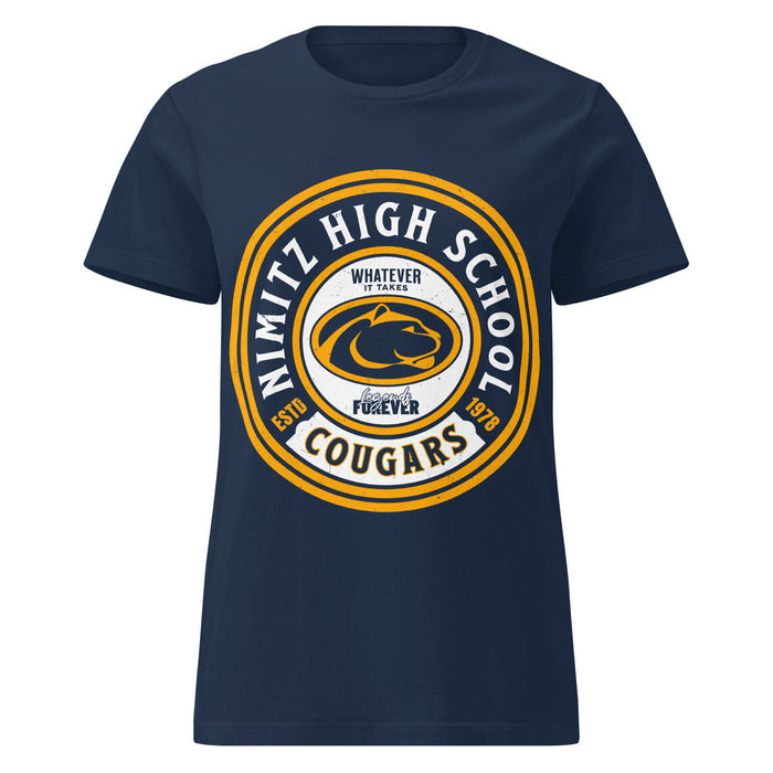 Nimitz High School Cougars Women's Navy Blue SoftStyle T-shirt 220