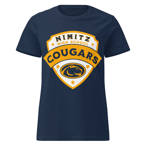 Nimitz High School Cougars Women's Navy Blue SoftStyle T-shirt 221
