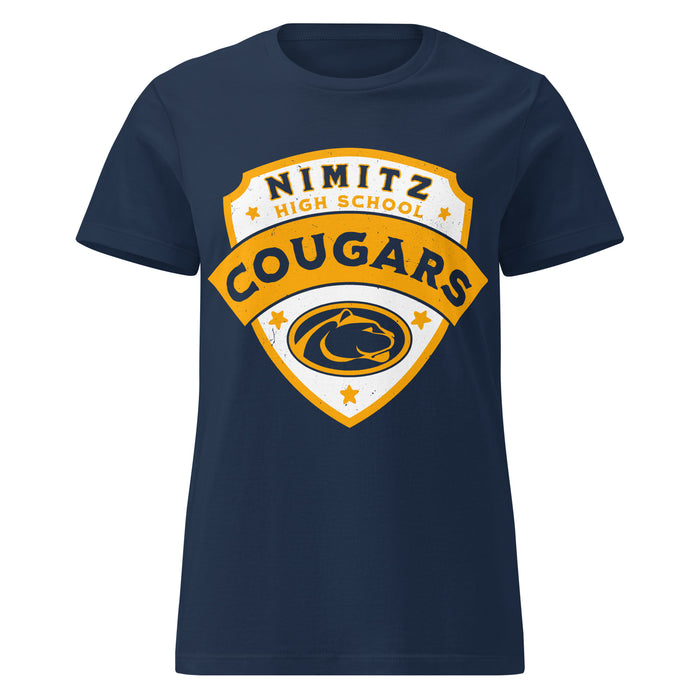 Nimitz High School Cougars Women's Navy Blue SoftStyle T-shirt 221