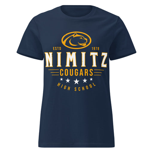 Nimitz High School Cougars Women's Navy Blue SoftStyle T-shirt 217