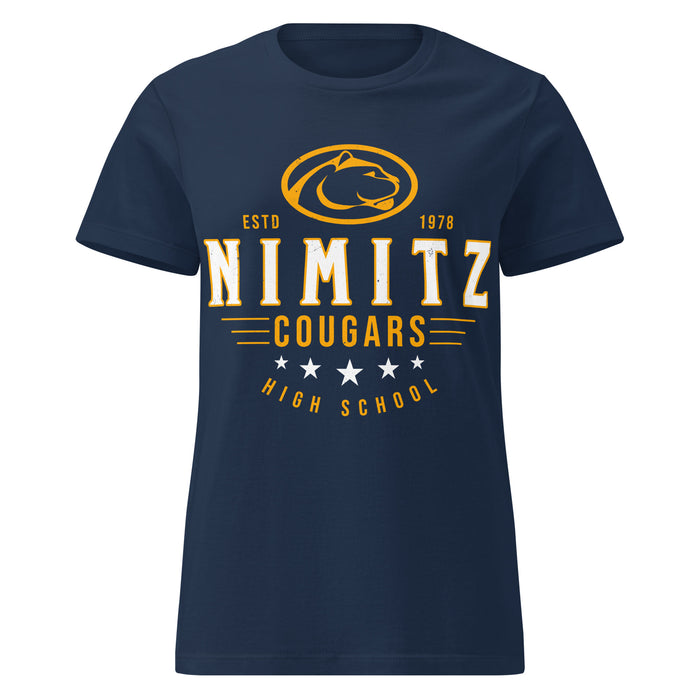 Nimitz High School Cougars Women's Navy Blue SoftStyle T-shirt 217