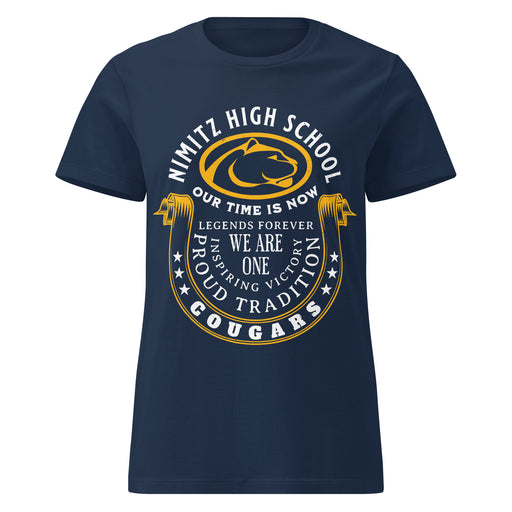 Nimitz High School Cougars Women's Navy Blue SoftStyle T-shirt 229