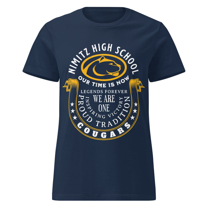Nimitz High School Cougars Women's Navy Blue SoftStyle T-shirt 229