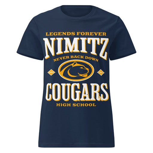 Nimitz High School Cougars Women's Navy Blue SoftStyle T-shirt 230