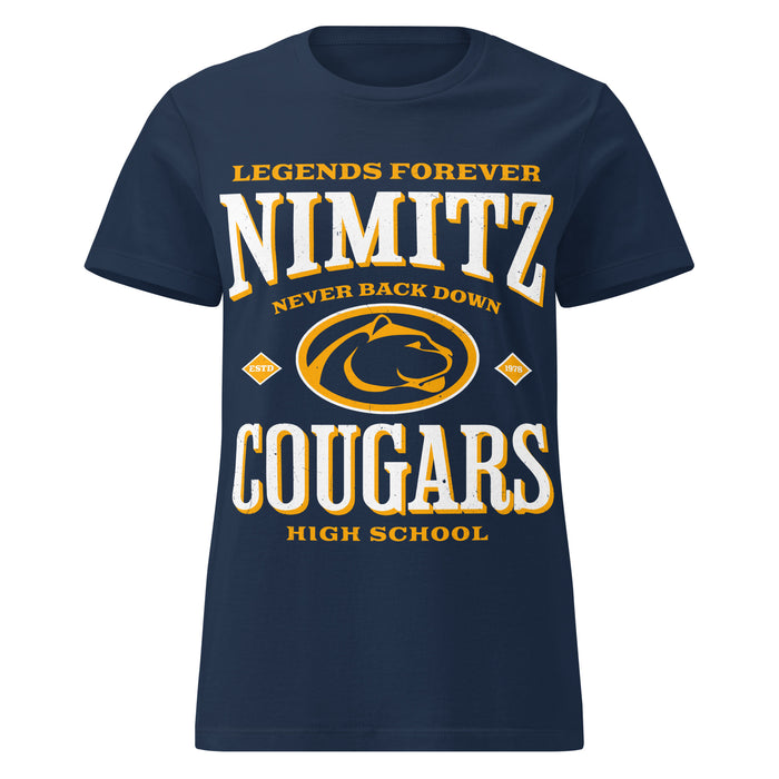 Nimitz High School Cougars Women's Navy Blue SoftStyle T-shirt 230