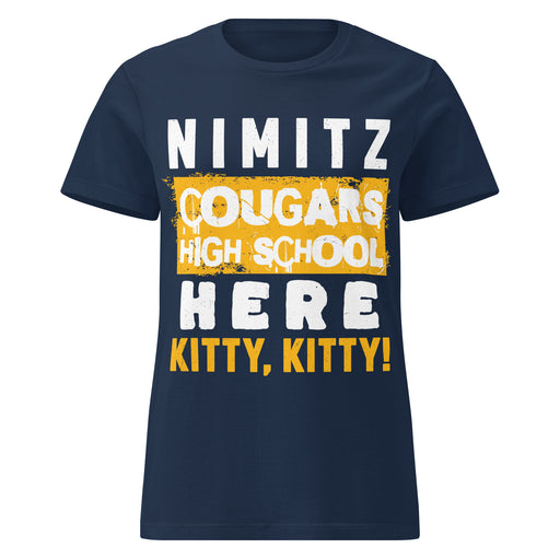 Nimitz High School Cougars Women's Navy Blue SoftStyle T-shirt 231