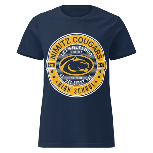 Nimitz High School Cougars Women's Navy Blue SoftStyle T-shirt 224