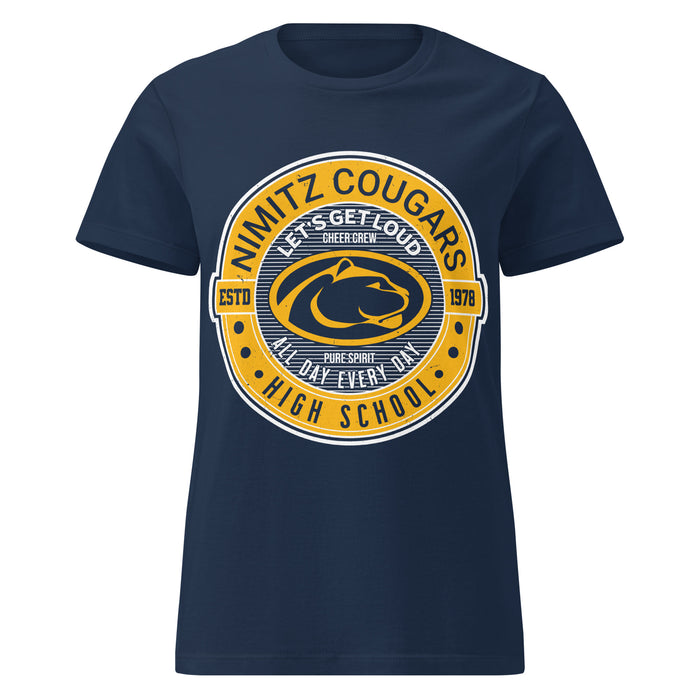 Nimitz High School Cougars Women's Navy Blue SoftStyle T-shirt 224