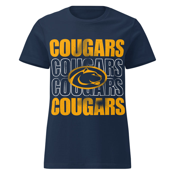 Nimitz High School Cougars Women's Navy Blue SoftStyle T-shirt 233