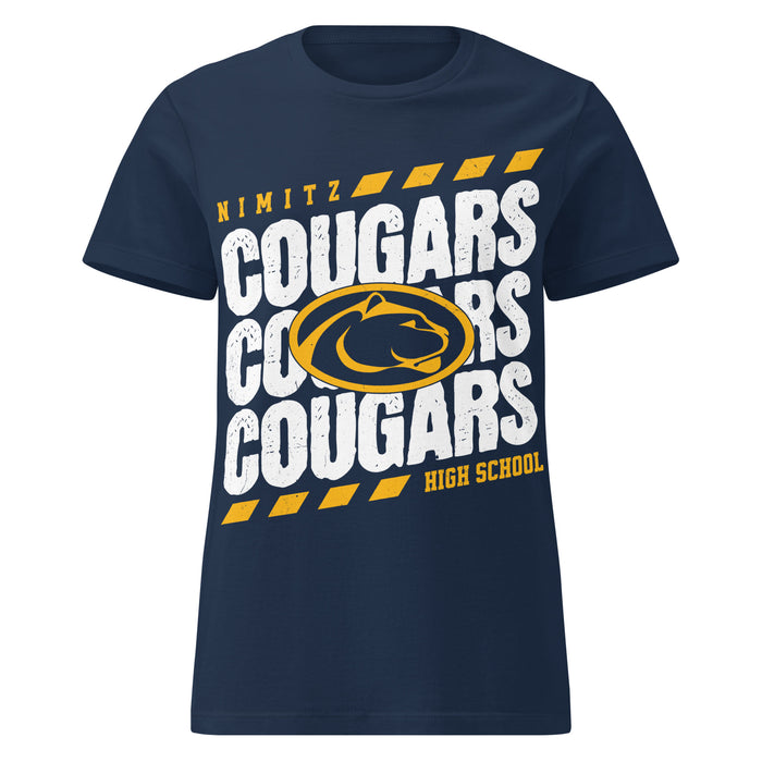Nimitz High School Cougars Women's Navy Blue SoftStyle T-shirt 223