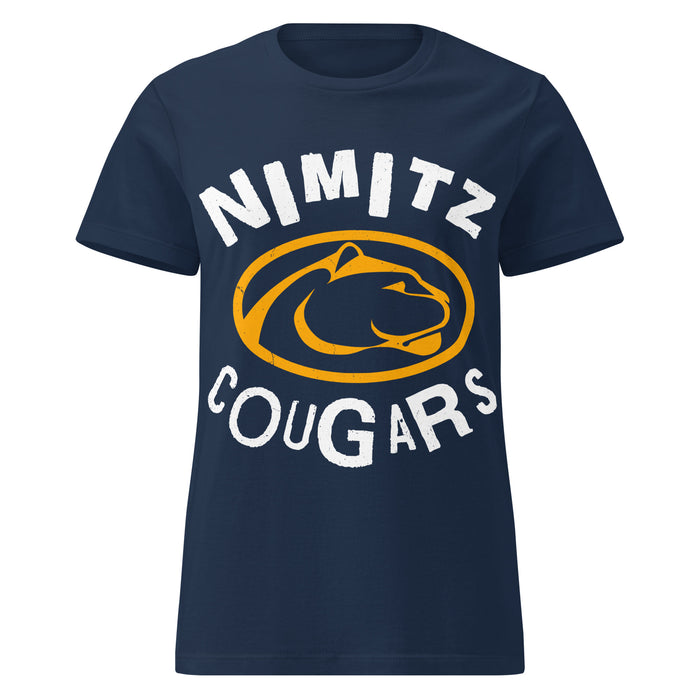 Nimitz High School Cougars Women's Navy Blue SoftStyle T-shirt 228