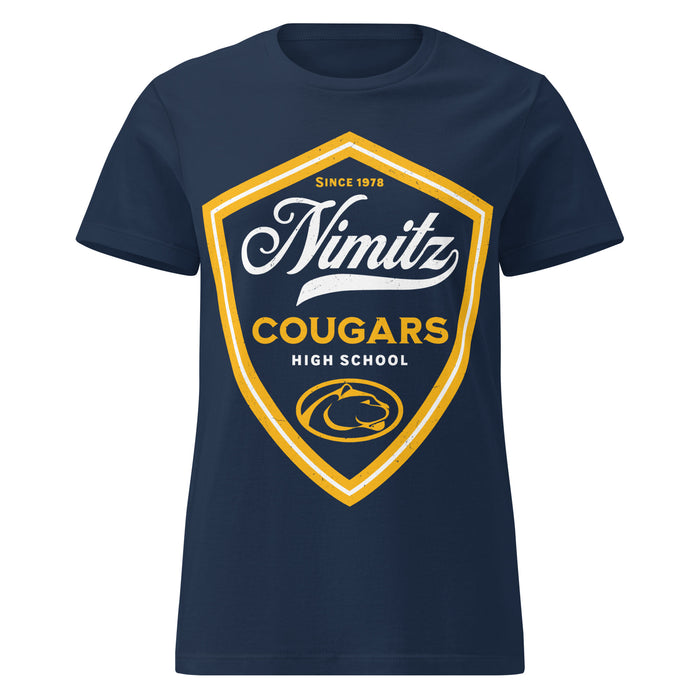 Nimitz High School Cougars Women's Navy Blue SoftStyle T-shirt 225
