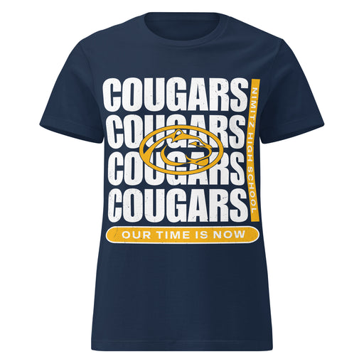 Nimitz High School Cougars Women's Navy Blue SoftStyle T-shirt 235