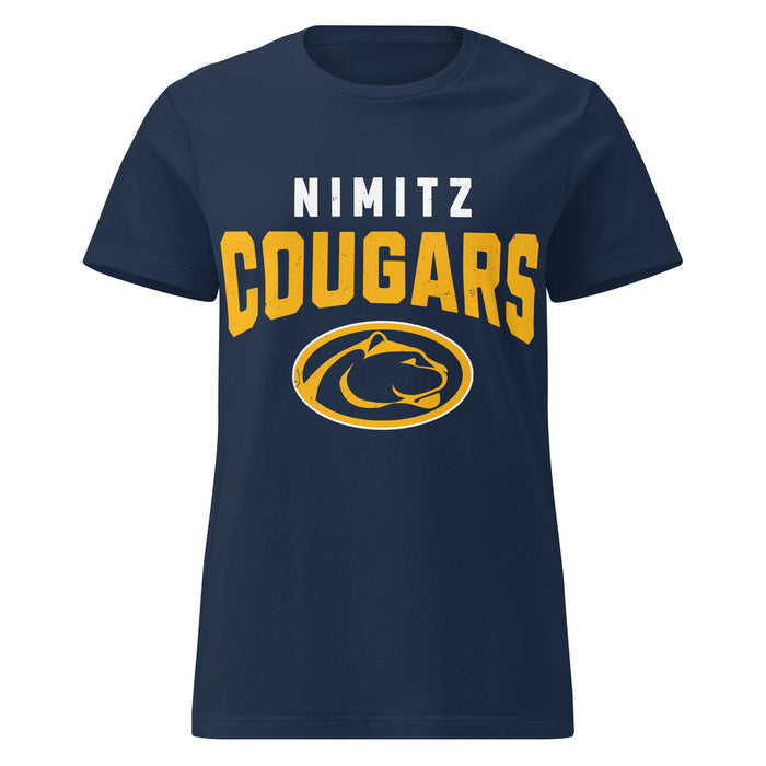 Nimitz High School Cougars Women's Navy Blue SoftStyle T-shirt 234