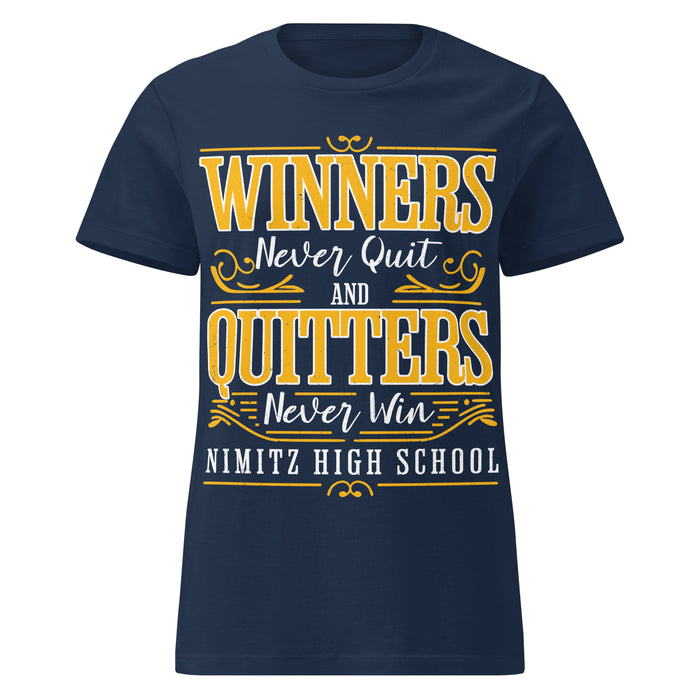 Nimitz High School Cougars Women's Navy Blue SoftStyle T-shirt 237