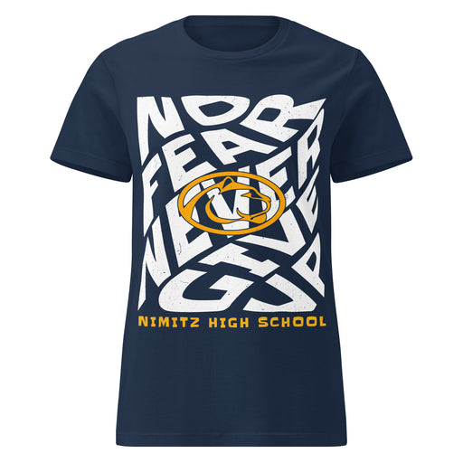 Nimitz High School Cougars Women's Navy Blue SoftStyle T-shirt 236