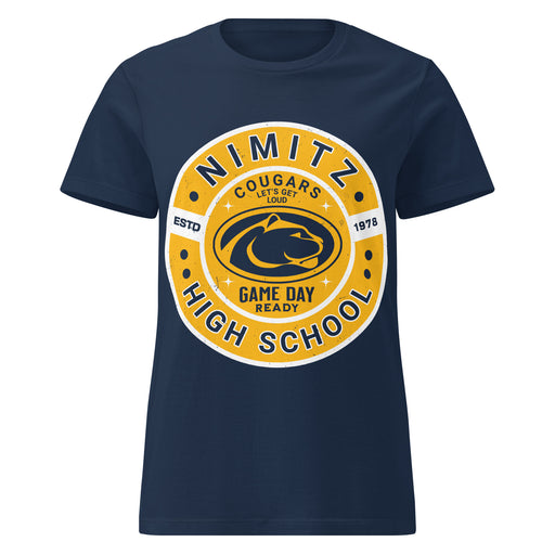 Nimitz High School Cougars Women's Navy Blue SoftStyle T-shirt 239