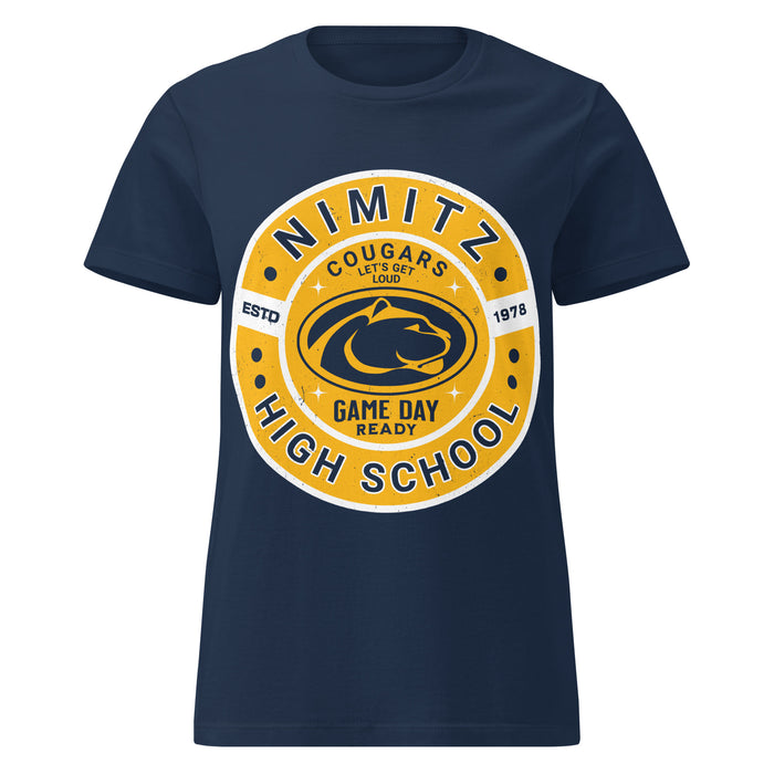 Nimitz High School Cougars Women's Navy Blue SoftStyle T-shirt 239