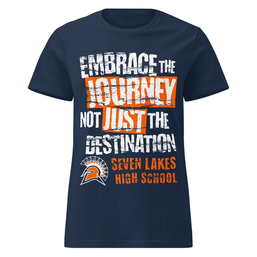 Seven Lakes High School Spartans Women's Navy Blue SoftStyle T-shirt 232