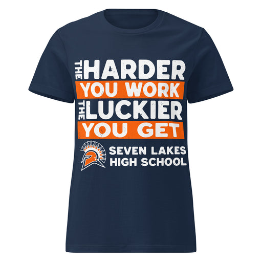 Seven Lakes High School Spartans Women's Navy Blue SoftStyle T-shirt 238
