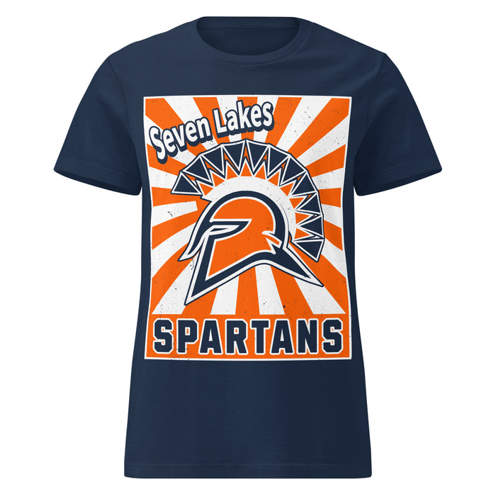 Seven Lakes High School Spartans Women's Navy Blue SoftStyle T-shirt 226
