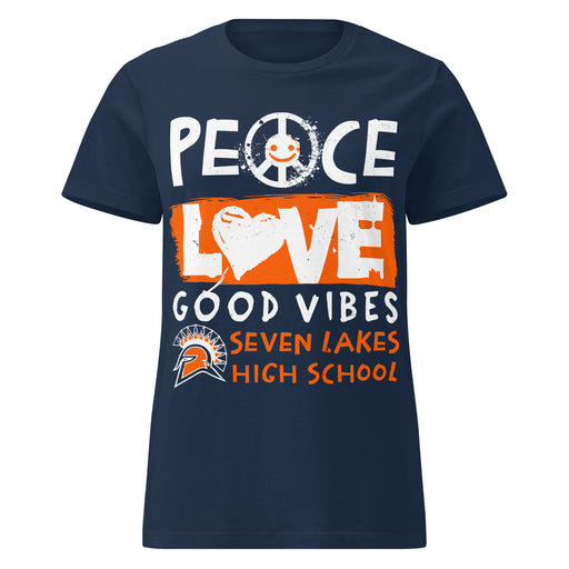 Seven Lakes High School Spartans Women's Navy Blue SoftStyle T-shirt 240