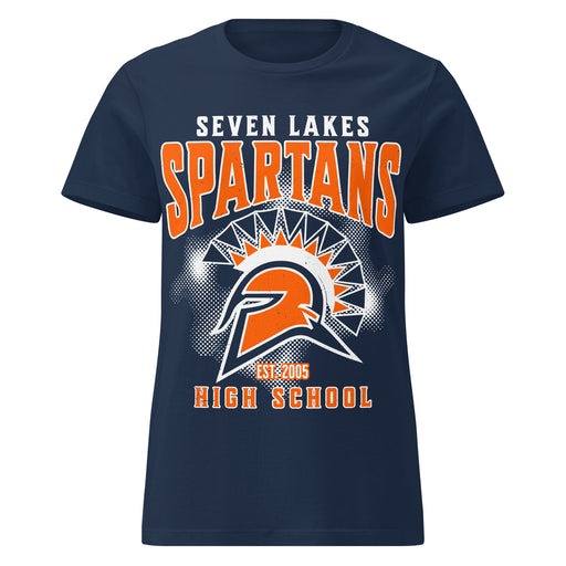 Seven Lakes High School Spartans Women's Navy Blue SoftStyle T-shirt 213