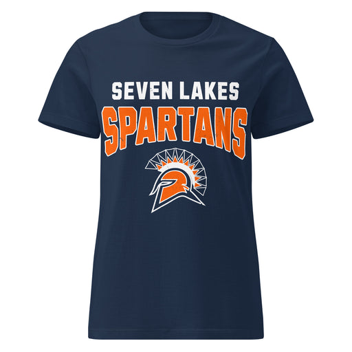 Seven Lakes High School Spartans Women's Navy Blue SoftStyle T-shirt 234