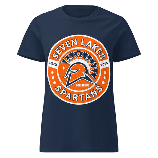 Seven Lakes High School Spartans Women's Navy Blue SoftStyle T-shirt 239
