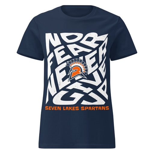 Seven Lakes High School Spartans Women's Navy Blue SoftStyle T-shirt 236