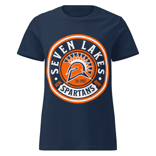 Seven Lakes High School Spartans Women's Navy Blue SoftStyle T-shirt 220