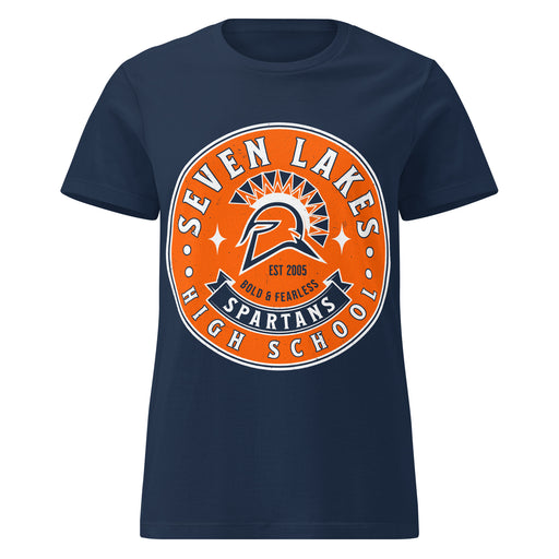 Seven Lakes High School Spartans Women's Navy Blue SoftStyle T-shirt 215