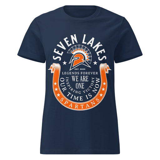 Seven Lakes High School Spartans Women's Navy Blue SoftStyle T-shirt 229